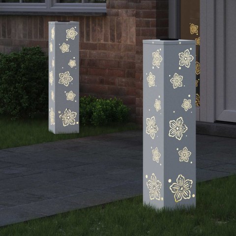 VidaXL Słoneczna LED lampa na ścieżkę 2 pcs Biały