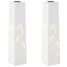 VidaXL Słoneczna LED lampa na ścieżkę 2 pcs Biały