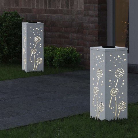 VidaXL Słoneczna LED lampa na ścieżkę 2 pcs Biały