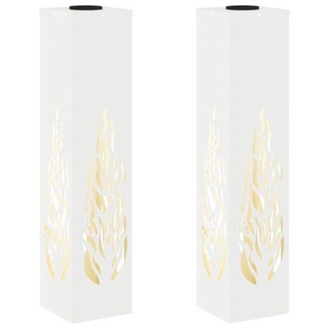 VidaXL Słoneczna LED lampa na ścieżkę 2 pcs Biały