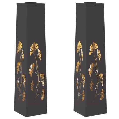 VidaXL Słoneczna LED lampa na ścieżkę 2 pcs Czarny