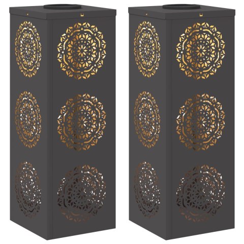 VidaXL Słoneczna LED lampa na ścieżkę 2 pcs Czarny