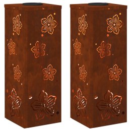VidaXL Słoneczna LED lampa na ścieżkę 2 pcs Rdzawy