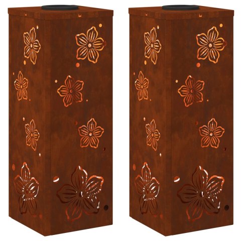 VidaXL Słoneczna LED lampa na ścieżkę 2 pcs Rdzawy
