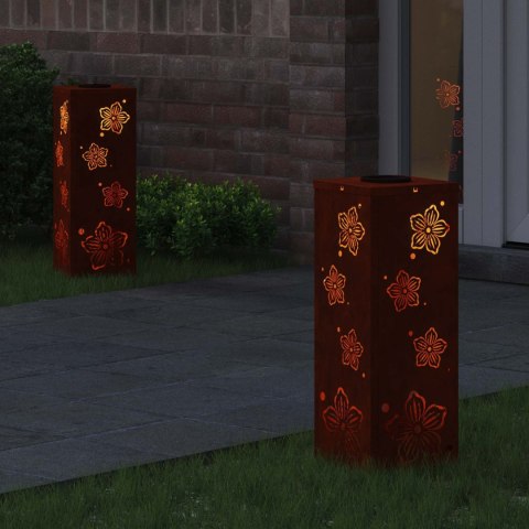 VidaXL Słoneczna LED lampa na ścieżkę 2 pcs Rdzawy