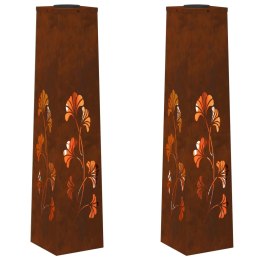 VidaXL Słoneczna LED lampa na ścieżkę 2 pcs Rdzawy