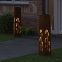 VidaXL Słoneczna LED lampa na ścieżkę 2 pcs Rdzawy