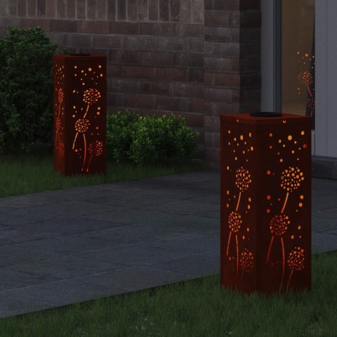 VidaXL Słoneczna LED lampa na ścieżkę 2 pcs Rdzawy