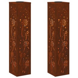 VidaXL Słoneczna LED lampa na ścieżkę 2 pcs Rdzawy
