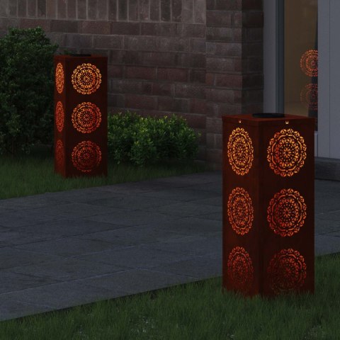 VidaXL Słoneczna LED lampa na ścieżkę 2 pcs Rdzawy