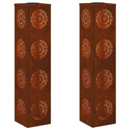 VidaXL Słoneczna LED lampa na ścieżkę 2 pcs Rdzawy