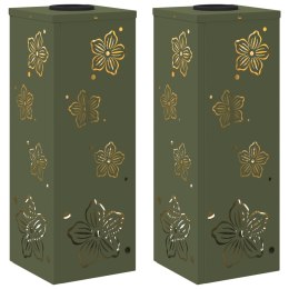 VidaXL Słoneczna LED lampa na ścieżkę 2 pcs Zielony oliwkowy
