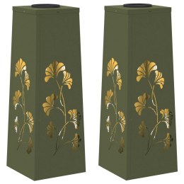 VidaXL Słoneczna LED lampa na ścieżkę 2 pcs Zielony oliwkowy