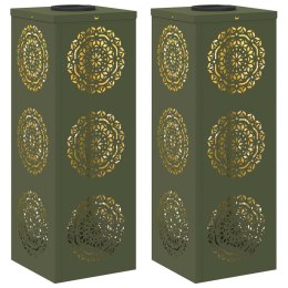 VidaXL Słoneczna LED lampa na ścieżkę 2 pcs Zielony oliwkowy