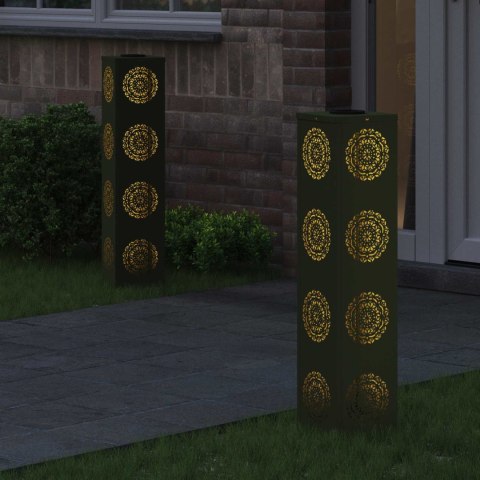 VidaXL Słoneczna LED lampa na ścieżkę 2 pcs Zielony oliwkowy