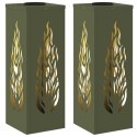 VidaXL Słoneczna LED lampa na ścieżkę 2 pcs Zielony oliwkowy