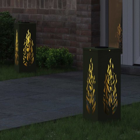 VidaXL Słoneczna LED lampa na ścieżkę 2 pcs Zielony oliwkowy