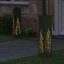 VidaXL Słoneczna LED lampa na ścieżkę 2 pcs Zielony oliwkowy