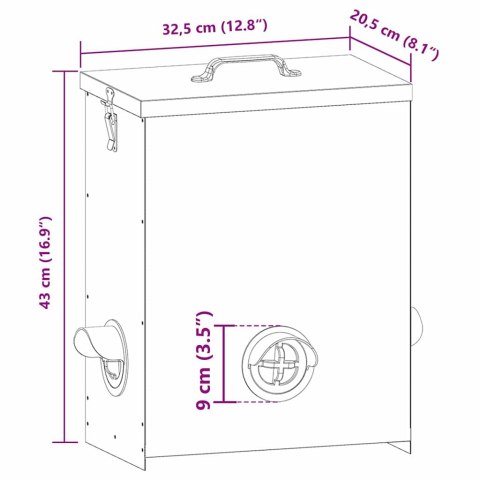VidaXL Karmnik dla kur 2 pcs Zielony oliwkowy 32,5 x 20,5 x 43 cm