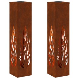VidaXL Słoneczna LED lampa na ścieżkę 2 pcs Rdzawy