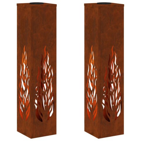 VidaXL Słoneczna LED lampa na ścieżkę 2 pcs Rdzawy