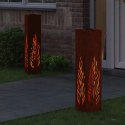 VidaXL Słoneczna LED lampa na ścieżkę 2 pcs Rdzawy