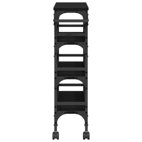 VidaXL Wózek Kuchenny Czarny Dąb 53 x 20 x 76 cm