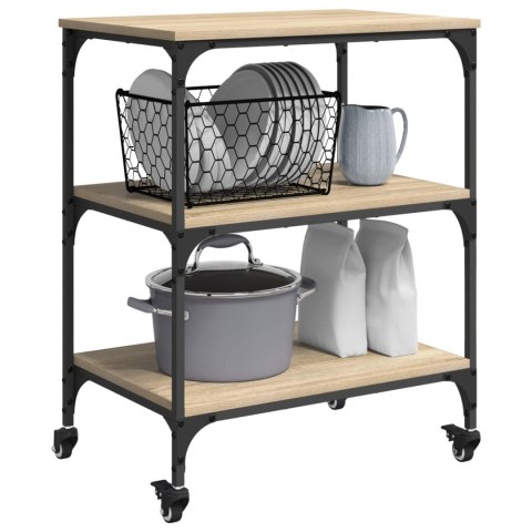 VidaXL Wózek Kuchenny Dąb Sonoma 60 x 41 x 76 cm