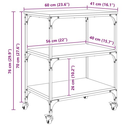 VidaXL Wózek Kuchenny Dąb Sonoma 60 x 41 x 76 cm