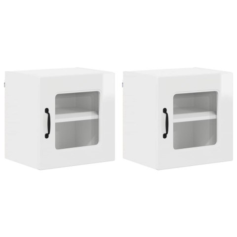 VidaXL Front do zmywarki Kalmar 2 pcs Wysoki połysk biały