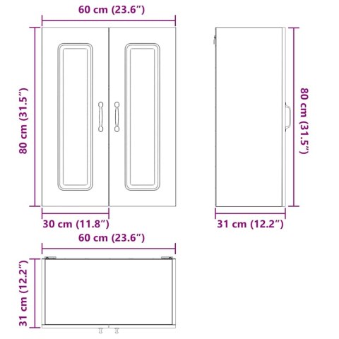 VidaXL Front do zmywarki Kalmar Biały 60 x 31 x 80 cm