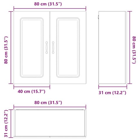 VidaXL Front do zmywarki Kalmar Biały 80 x 31 x 80 cm