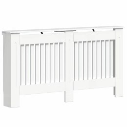 VidaXL Pokrywa Grzejnika Wysoki połysk biały 152 x 19 x 81,5 cm