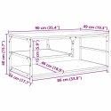 VidaXL Stolik kawowy Czarny Dąb 90 x 49 x 40 cm
