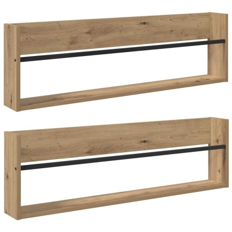 VidaXL Regał na gazety 2 pcs Dąb rzemieślniczy 100 x 12 x 30 cm