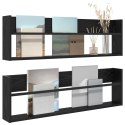 VidaXL Regał na gazety z półką 2 pcs Czarny Dąb 100 x 12 x 30 cm