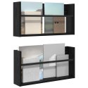 VidaXL Regał na gazety z półką 2 pcs Czarny Dąb 60 x 12 x 30 cm