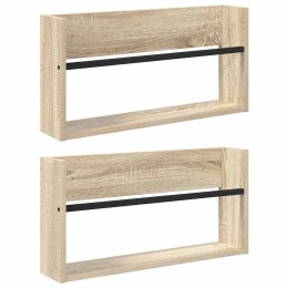 VidaXL Regał na gazety z półką 2 pcs Dąb Sonoma 60 x 12 x 30 cm