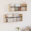 VidaXL Regał na gazety z półką 2 pcs Dąb Sonoma 80 x 12 x 30 cm