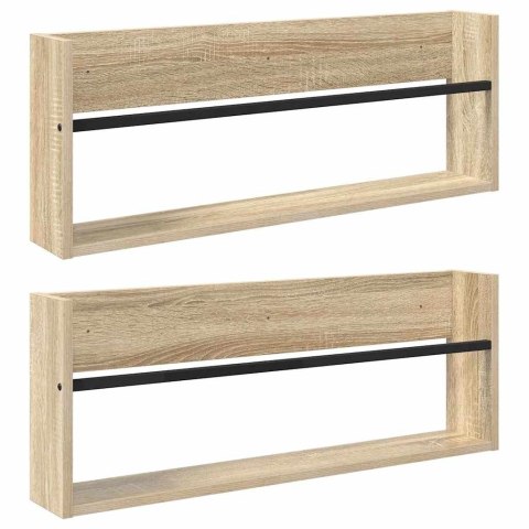 VidaXL Regał na gazety z półką 2 pcs Dąb Sonoma 80 x 12 x 30 cm