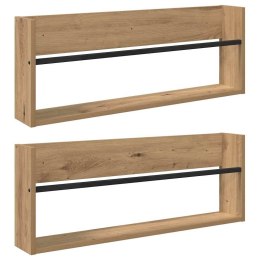 VidaXL Regał na gazety z półką 2 pcs Dąb rzemieślniczy 80 x 12 x 30 cm