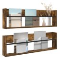 VidaXL Regał na gazety z półką 2 pcs Dąb wędzony 100 x 12 x 30 cm