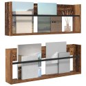 VidaXL Regał na gazety z półką 2 pcs Stare drewno 80 x 12 x 30 cm
