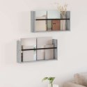 VidaXL Regał na gazety z półką 2 pcs Szary Sonoma 60 x 12 x 30 cm