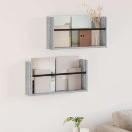 VidaXL Regał na gazety z półką 2 pcs Szary Sonoma 60 x 12 x 30 cm