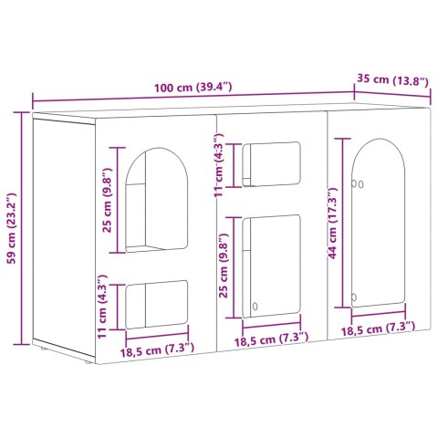 VidaXL Bufet Stare drewno 100 x 35 x 59 cm Materiał drewnopochodny