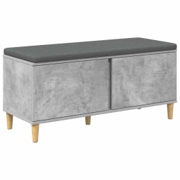 VidaXL Ławka w przedpokoju z poduszką Betonowy Szary 100 x 38 x 46 cm