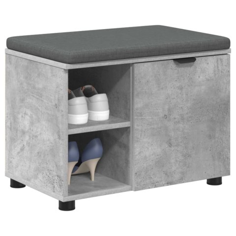 VidaXL Ławka w przedpokoju z poduszką Betonowy Szary 60 x 38 x 46 cm