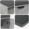 VidaXL Ławka w przedpokoju z poduszką Betonowy Szary 60 x 38 x 46 cm