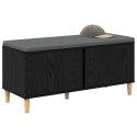 VidaXL Ławka w przedpokoju z poduszką Czarny Dąb 100 x 38 x 46 cm